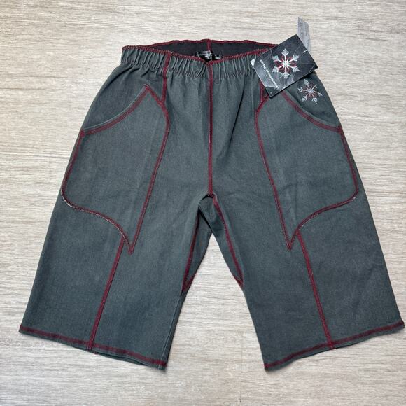 Dirty Snowflake Apparel Bend OR Women's Shorts Bermuda M NWT Gray Red Stitching - Picture 1 of 7
